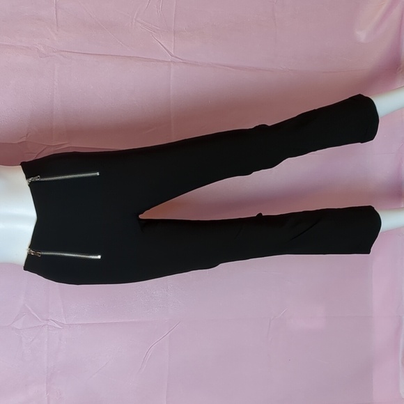 Calzedonia Black Exposed Zippers Trousers size Small - Picture 1 of 8